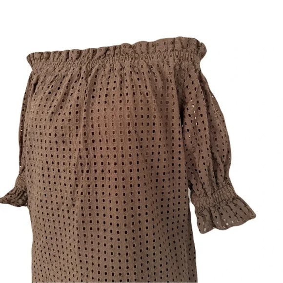 New York and Company- Eyelet strapless Dress- Brown- Tan- Women’s- M - Picture 1 of 16